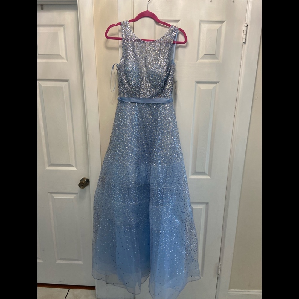 Ice Blue Size 4 A-line Gown